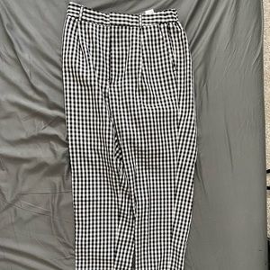 Black and white plaid business pants